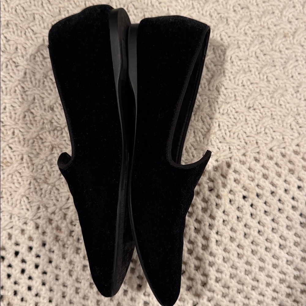 Birdies Women's Elegant  Flats Black Velvet  - The Heron 7/5 - Picture 3 of 9
